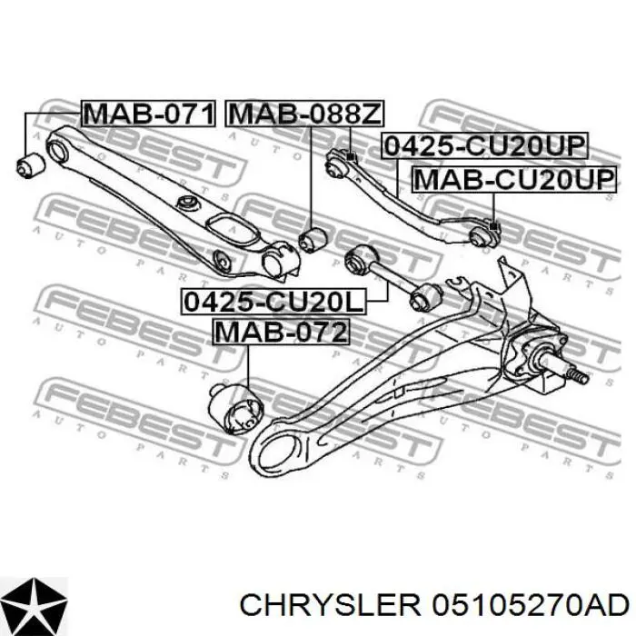 Barra transversal de suspensão traseira Chrysler 05105270AD preço, a partir de 42,56 USD