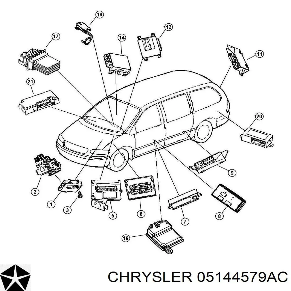 Módulo de direção (Centralina eletrônica) de motor Chrysler 05144579AC preço, a partir de 79,71 USD