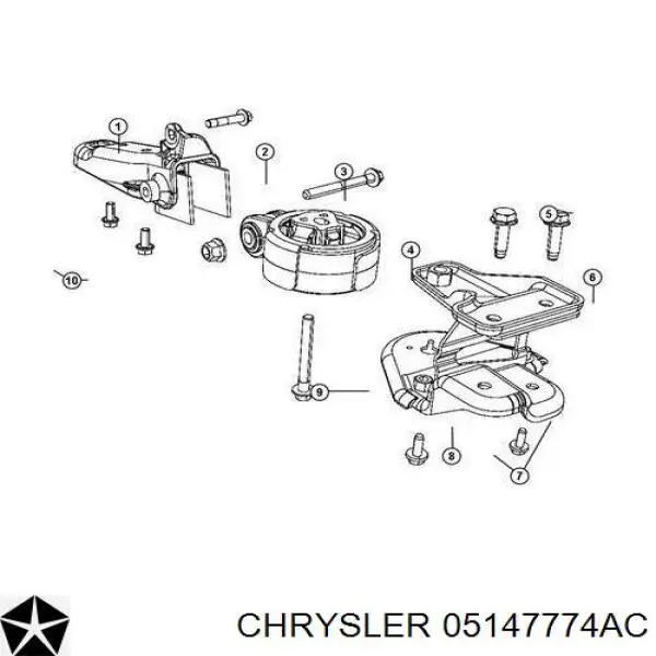 Coxim (suporte) traseiro de motor Chrysler 5147774AB preço, a partir de 57,85 USD