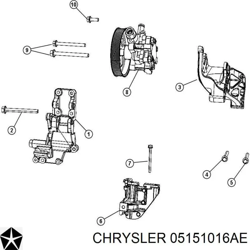 05151016AC Chrysler Bomba da Direção hidrâulica assistida