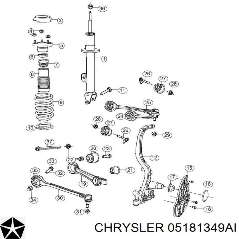 Amortecedor dianteiro direito Chrysler 05181349AI preço, a partir de 208,35 USD
