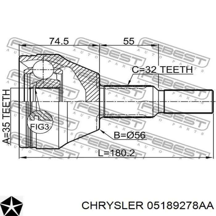 Semieixo (acionador) dianteiro direito Trakmotive/Surtrack AM8007 preço, a partir de 171,92 USD