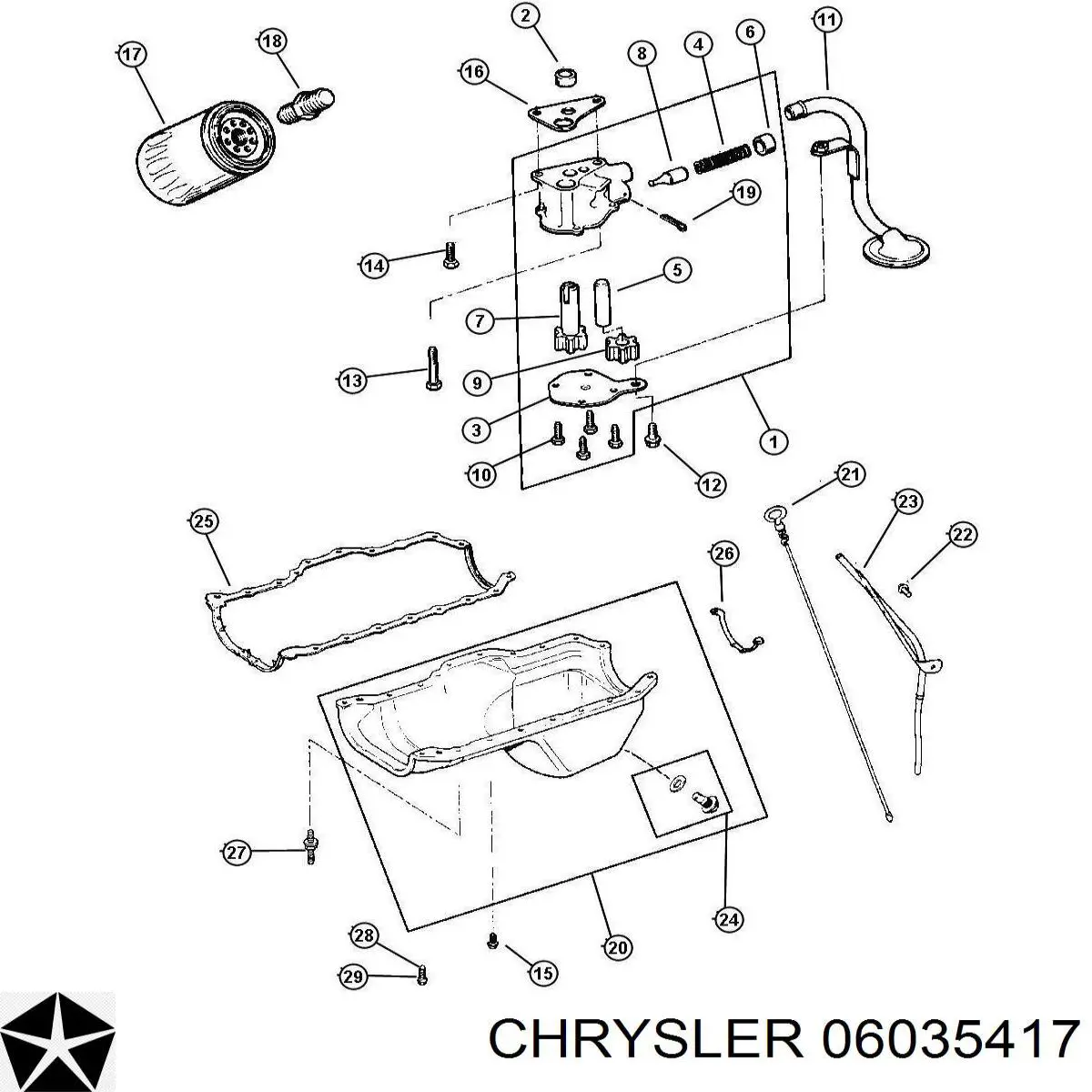 Compre 06035417 Chrysler Tampão de panela de motor