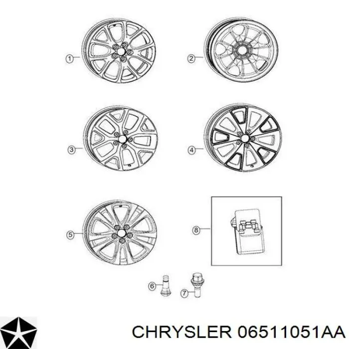 06511051AA Chrysler Parafuso de roda