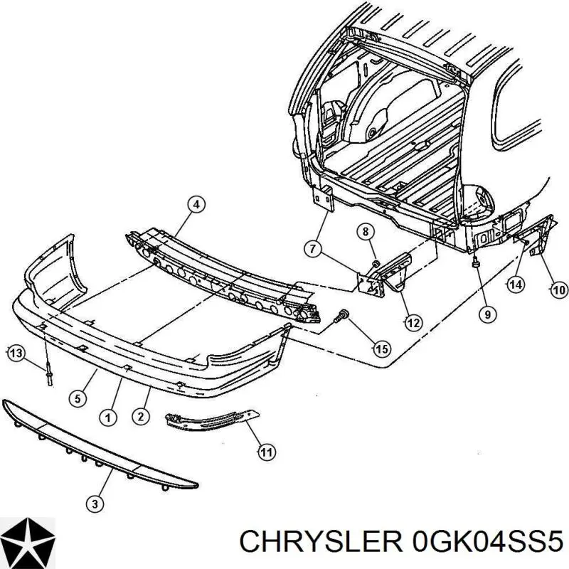 Compre 0GK04SS5 Chrysler Pára-choque traseiro