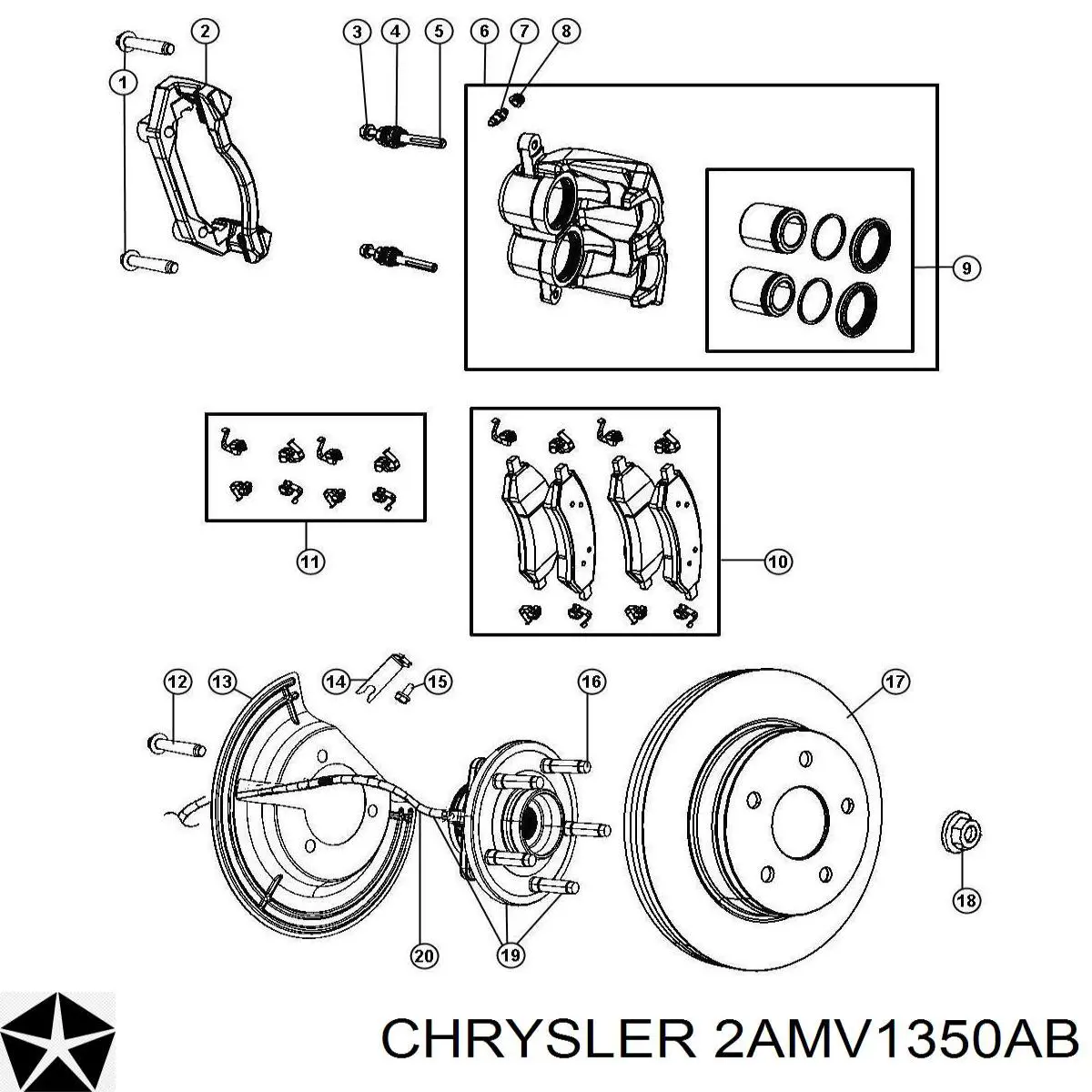 Sapatas do freio dianteiras de disco Chrysler 5143350AC preço, a partir de 41,82 USD