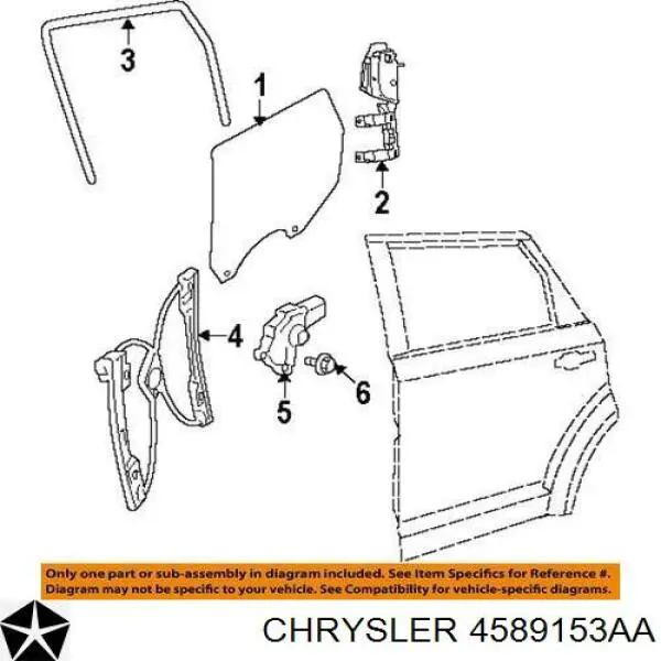 4589153AA Chrysler Motor de acionamento de vidro da porta dianteira esquerda