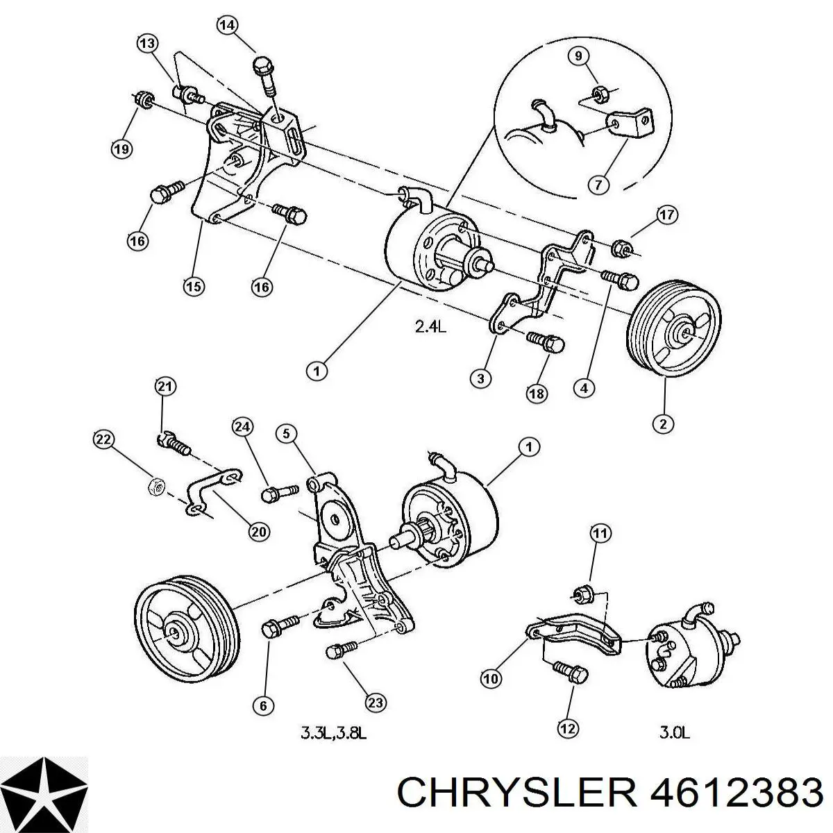 Polia de bomba da Direção hidrâulica assistida Chrysler 4612383 preço, a partir de 82,03 USD