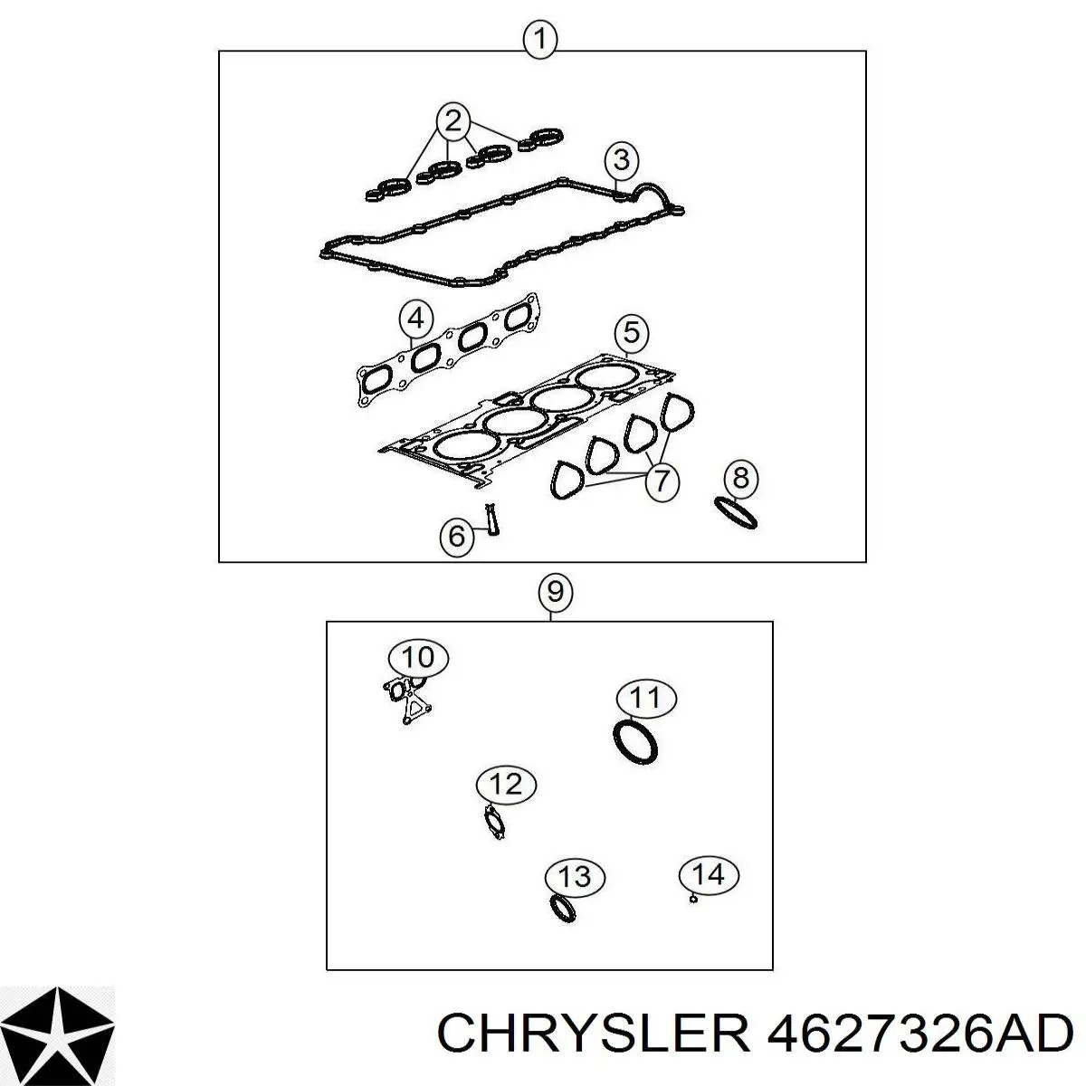 4627326AD Chrysler Vedante de tubo coletor de admissão