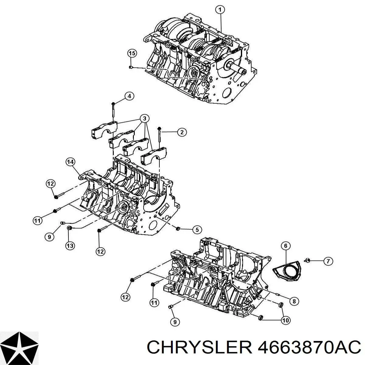 Vedação traseira de cambota de motor Chrysler 4663870AC preço, a partir de 35,00 USD