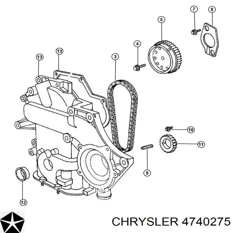 Cadeia do mecanismo de distribuição de gás Chrysler 4740275 preço, a partir de 165,33 USD