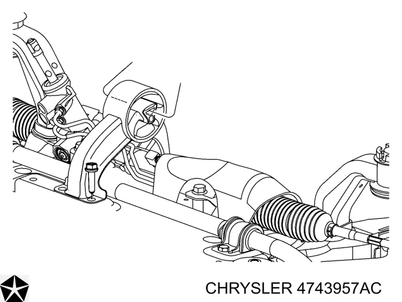 4743957AC Chrysler Coxim (suporte) traseiro de motor