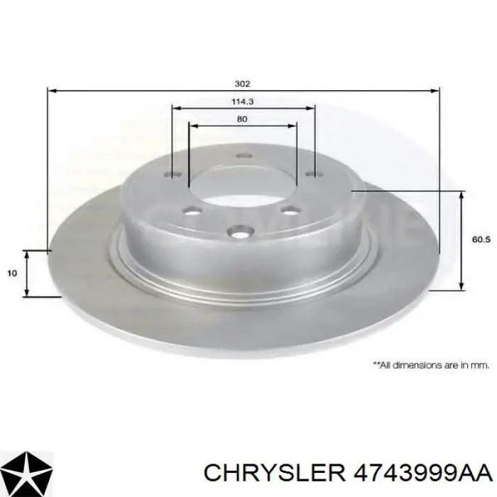 Disco do freio traseiro Chrysler 4743999AA preço, a partir de 74,47 USD