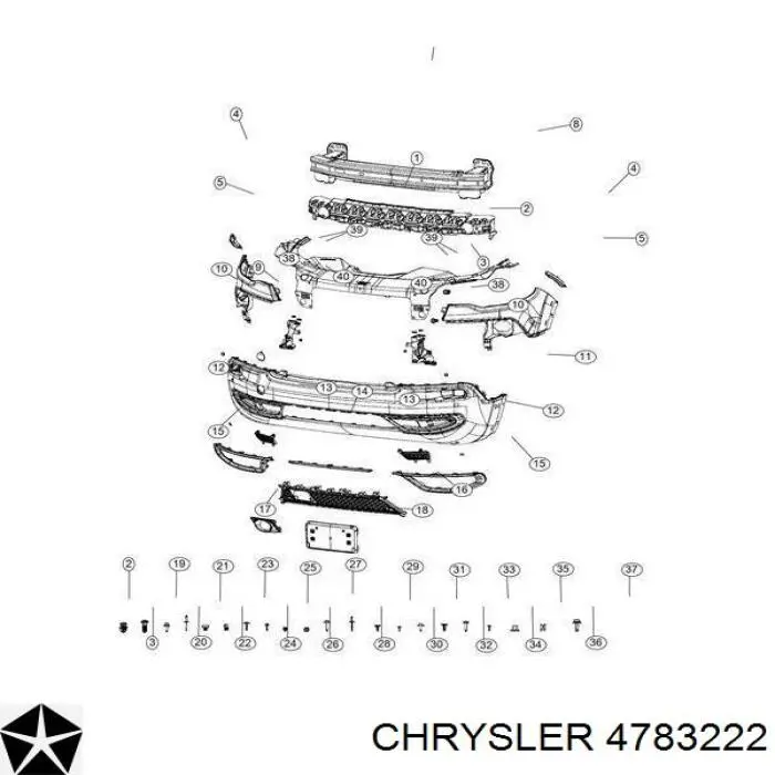 Pára-choque (grade de proteção) da capota Chrysler 4783222 preço, a partir de 20,83 USD