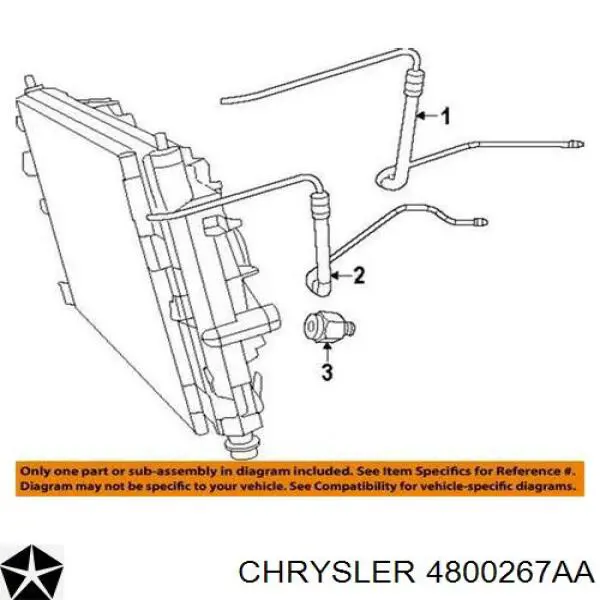 4800267AA Chrysler Radiador de aparelho de ar condicionado