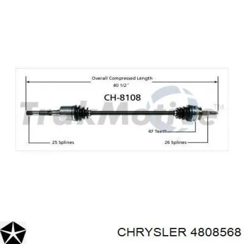 Compre 04641856AE Chrysler Semieixo (acionador) dianteiro direito