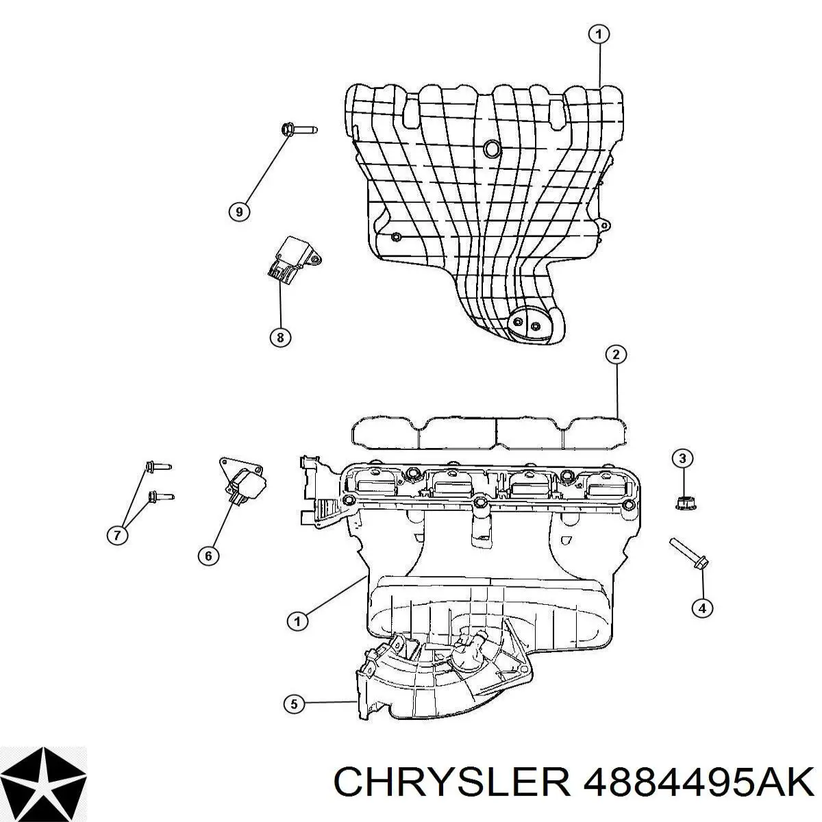 Tubo coletor de admissão Chrysler 04884495AD preço, a partir de 224,67 USD
