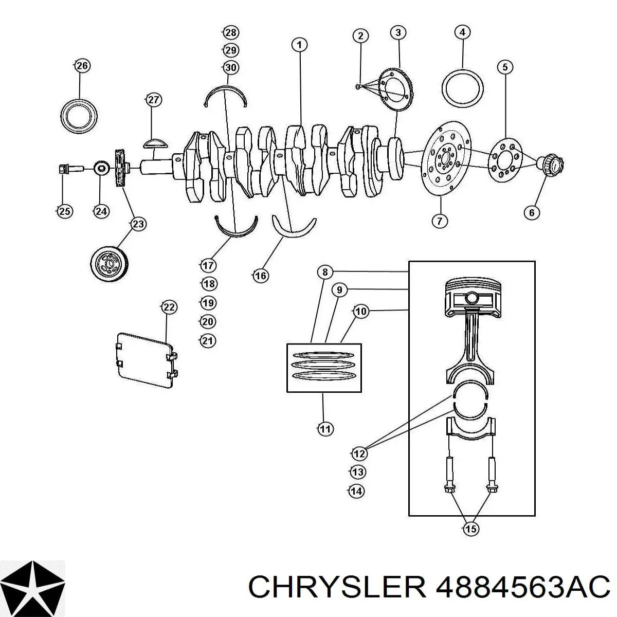 68001694AC Chrysler Cambota de motor