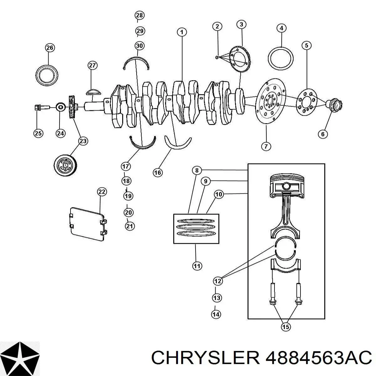 Cambota de motor Chrysler 68001694AC preço, a partir de  USD