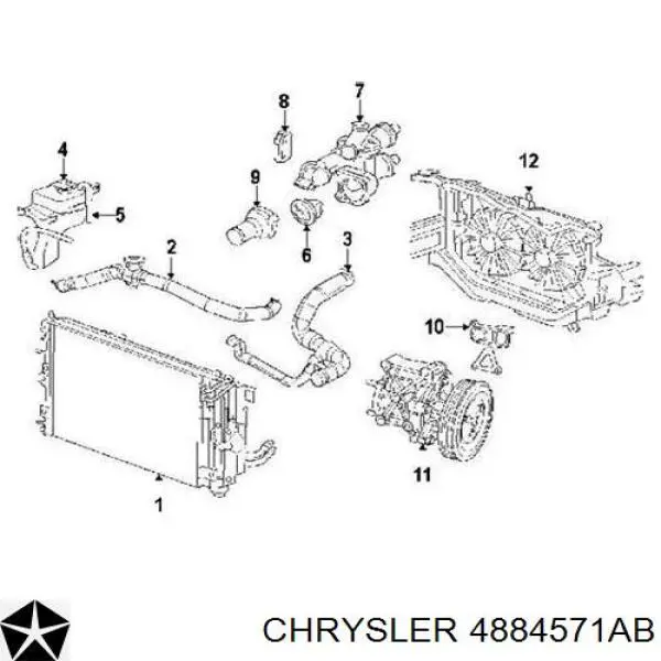 Tampa do termostato Chrysler 4884571AB preço, a partir de 11,99 USD