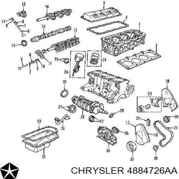 Peça inserida de válvula Chrysler 4884726AA preço, a partir de 6,65 USD