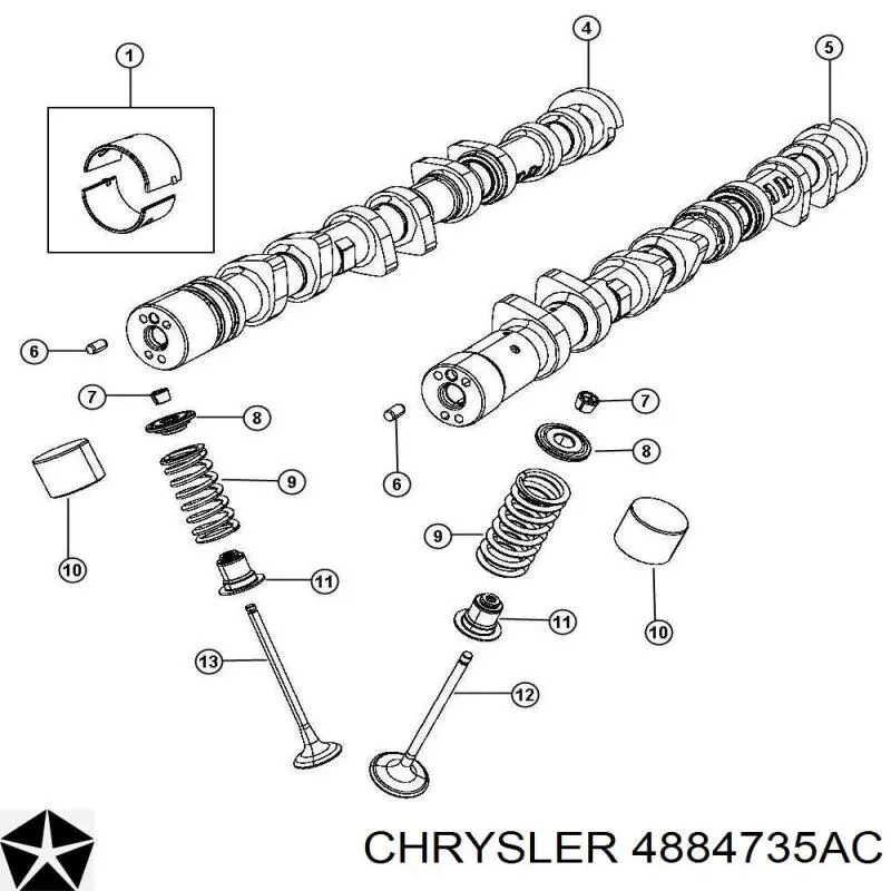 Árvore distribuidora de motor de admissão Dodge Caliber SXT PM