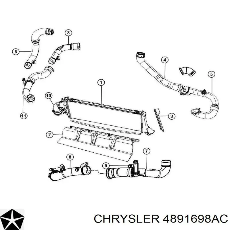 Mangueira (cano derivado) de intercooler Chrysler 4891698AC preço, a partir de 40,51 USD
