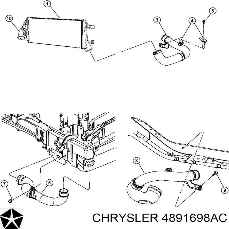 4891698AC Chrysler Mangueira (cano derivado) de intercooler