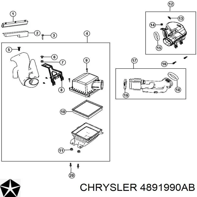  Chrysler 4891990AB preço, a partir de  
