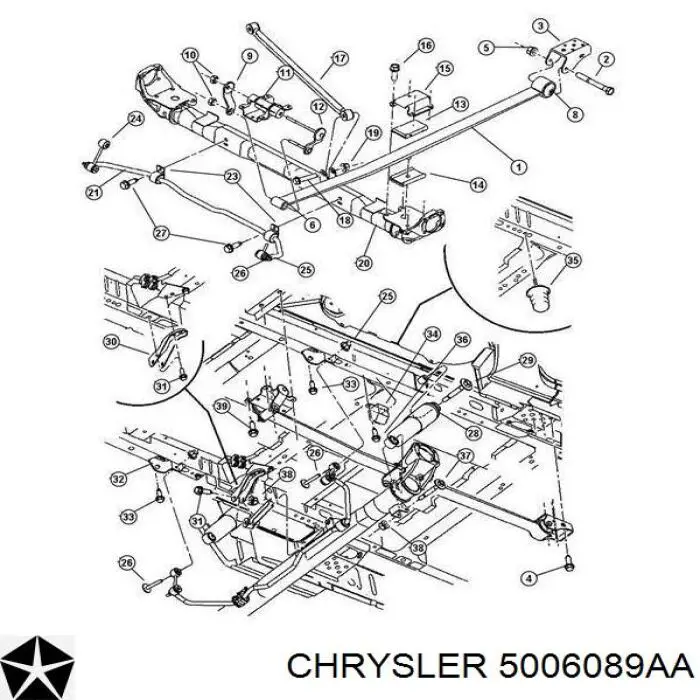 Consola da suspensão de lâminas do eixo traseiro Chrysler 5006089AA preço, a partir de 148,28 USD