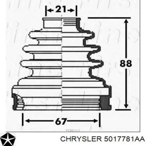 Bota de proteção interna de junta homocinética do semieixo dianteiro Chrysler 5017781AA preço, a partir de 21,29 USD