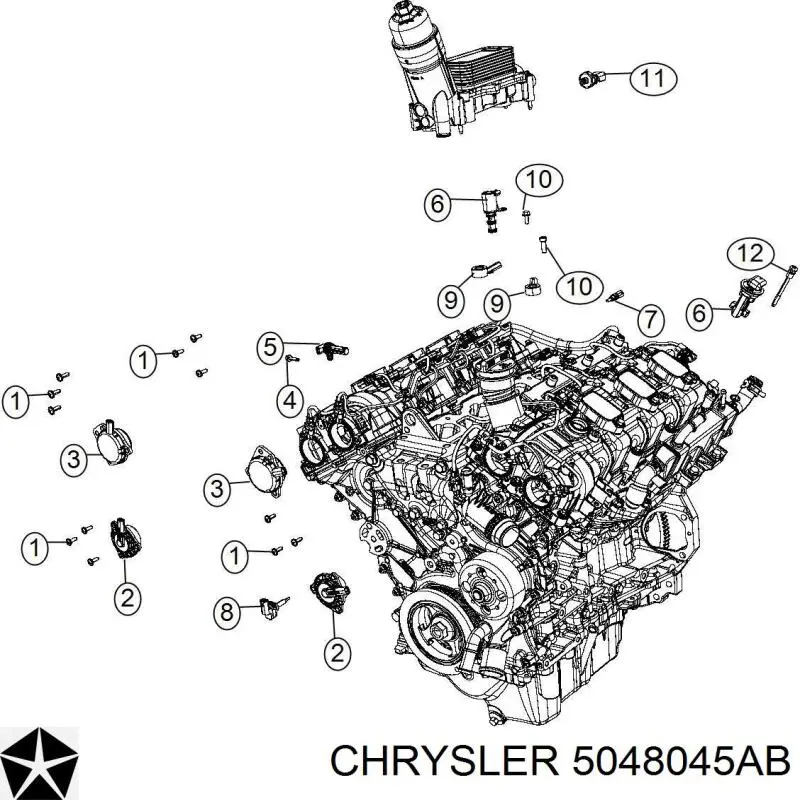 Válvula eletromagnética de posição (de fases) da árvore distribuidora Chrysler 5048045AB preço, a partir de  USD