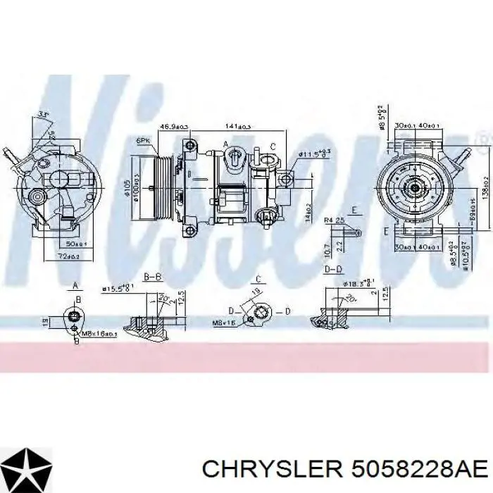 Compressor de aparelho de ar condicionado Chrysler 5058228AE preço, a partir de 185,58 USD
