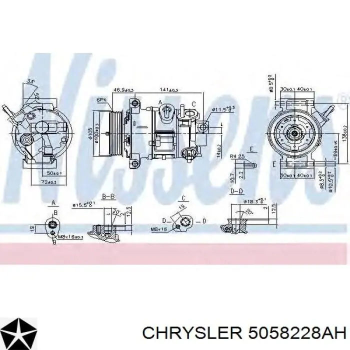 Compressor de aparelho de ar condicionado Chrysler 5058228AH preço, a partir de 3,87 USD