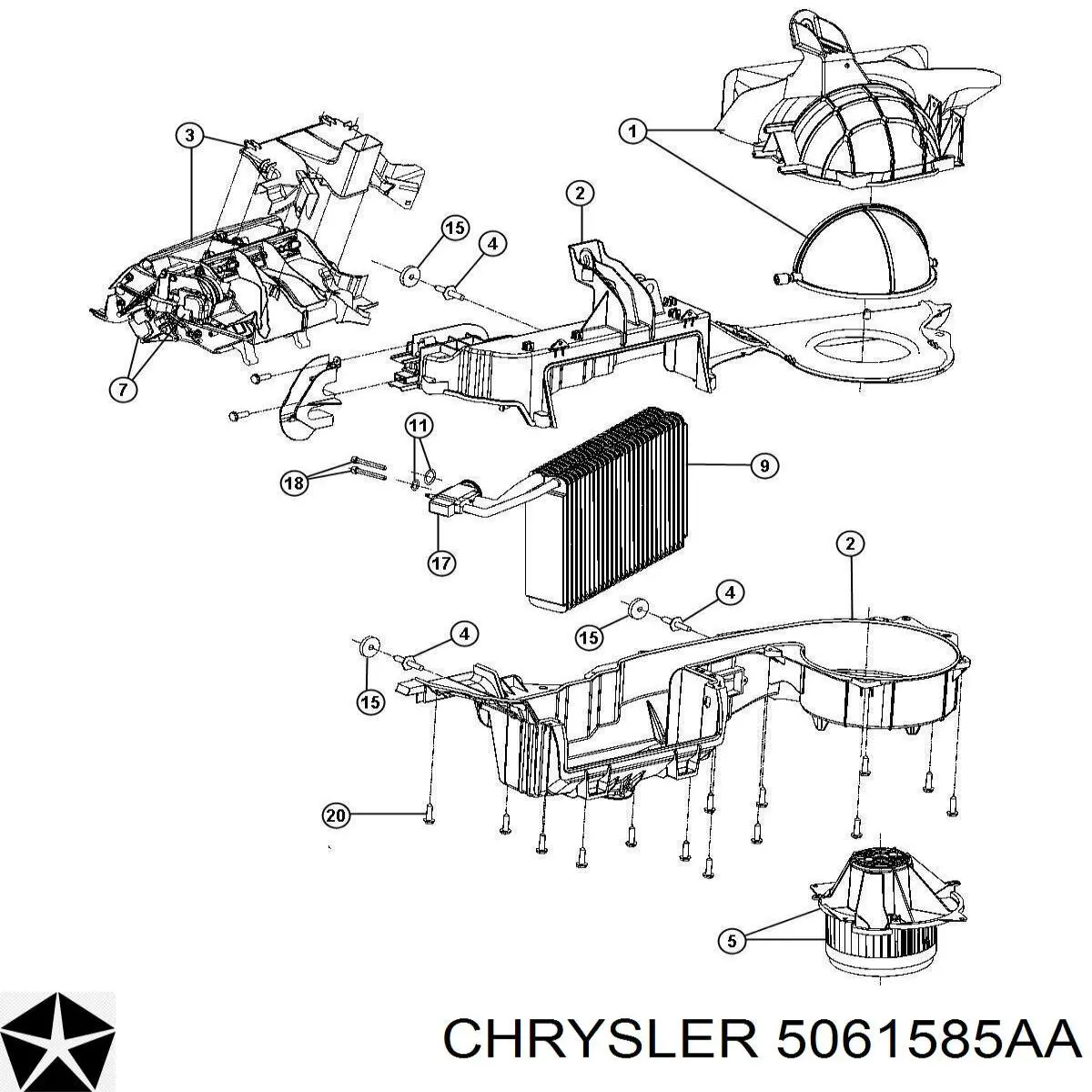 Vaporizador de aparelho de ar condicionado Chrysler 300 C 