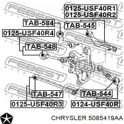 Braço oscilante de suspensão traseira transversal Chrysler 05085419AC preço, a partir de 15,53 USD