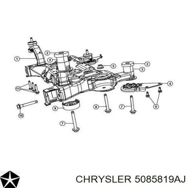 Viga de suspensão dianteira (plataforma veicular) Chrysler 5085819AJ preço, a partir de 308,70 USD
