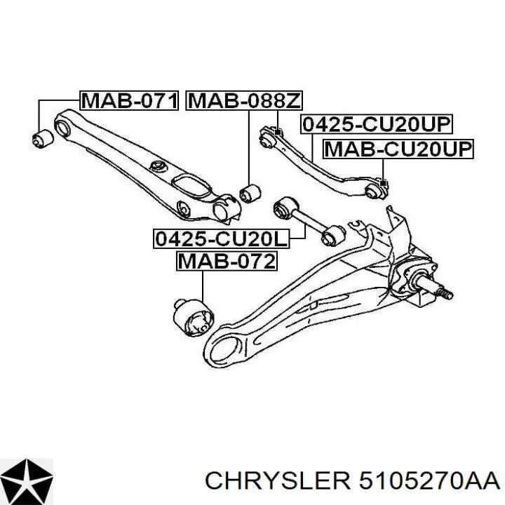 Barra transversal de suspensão traseira Chrysler 5105270AA preço, a partir de 41,45 USD