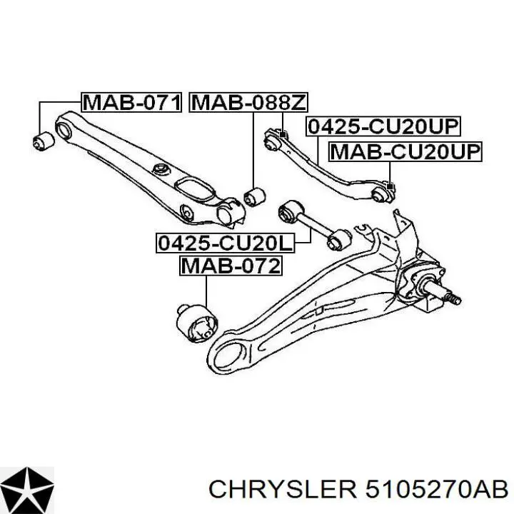 Barra transversal de suspensão traseira Chrysler 5105270AB preço, a partir de 42,56 USD