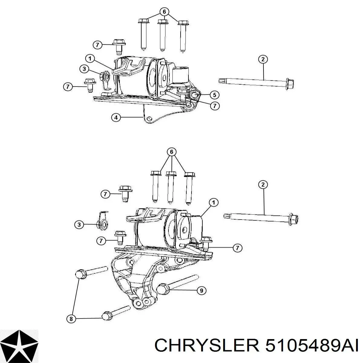 Coxim (suporte) direito de motor Chrysler 5105489AI preço, a partir de 43,22 USD