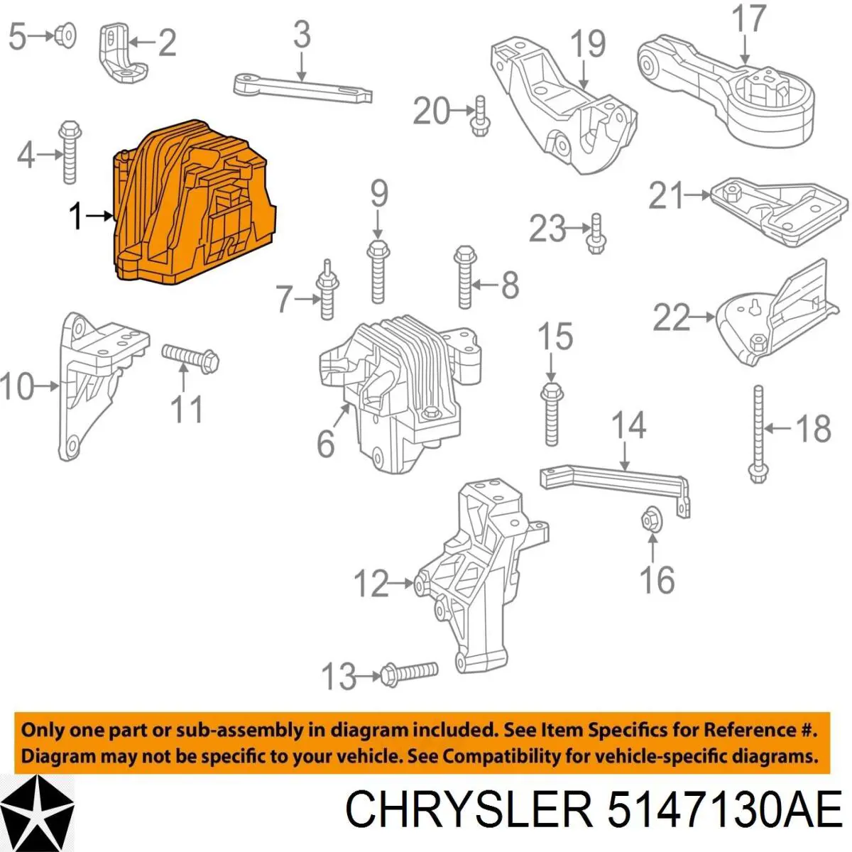 Coxim (suporte) direito de motor Chrysler 5147130AE preço, a partir de 125,26 USD