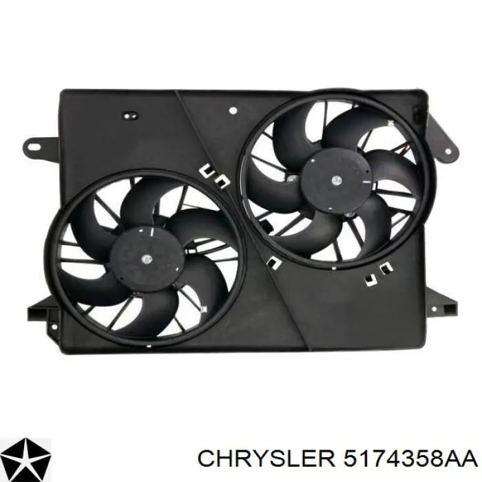 Compre 5174358AA Chrysler Difusor do radiador de esfriamento, montado com motor e roda de aletas