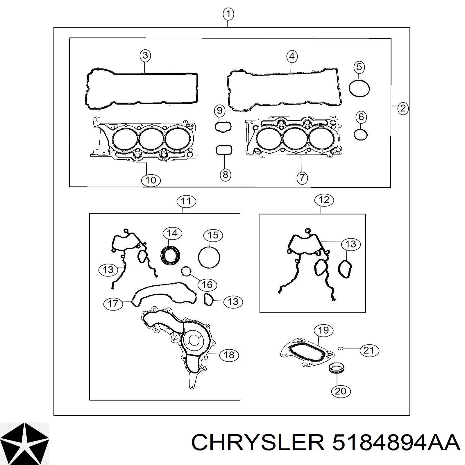 5184894AA Chrysler Vedante de termostato