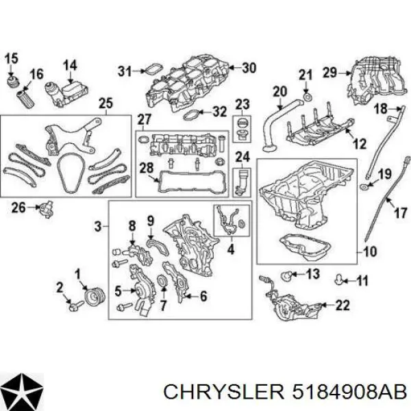 Anel de vedação, universal Chrysler 5184908AB preço, a partir de 4,32 USD