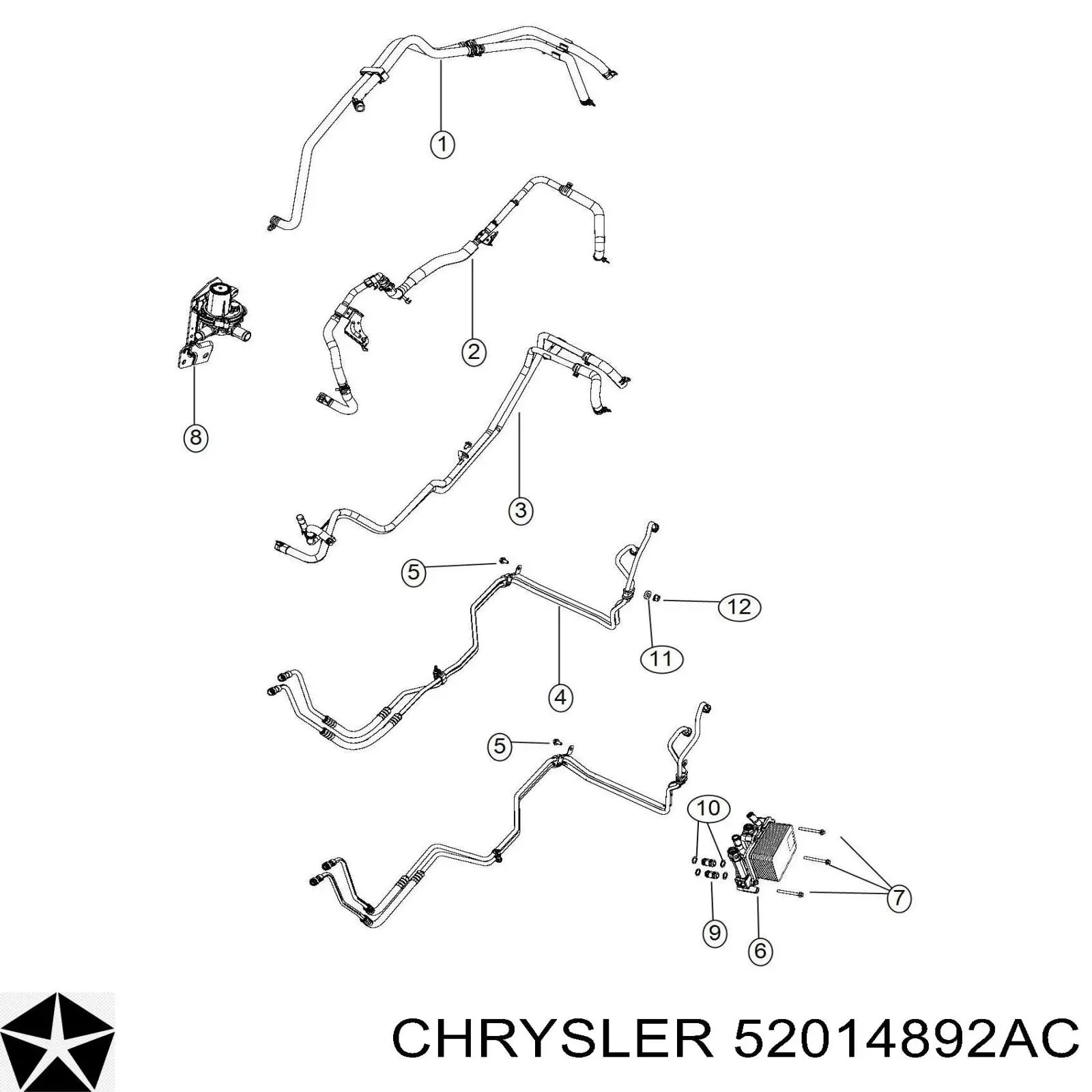 Válvula de regulação do fluido de esfriamento Chrysler 52014892AC preço, a partir de 190,86 USD