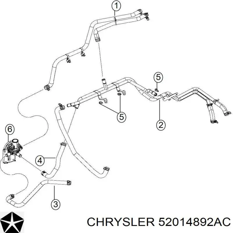 52014892AC Chrysler Válvula de regulação do fluido de esfriamento