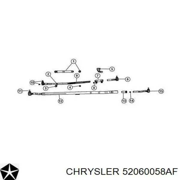52060058AF Chrysler Amortecedor do mecanismo de direção