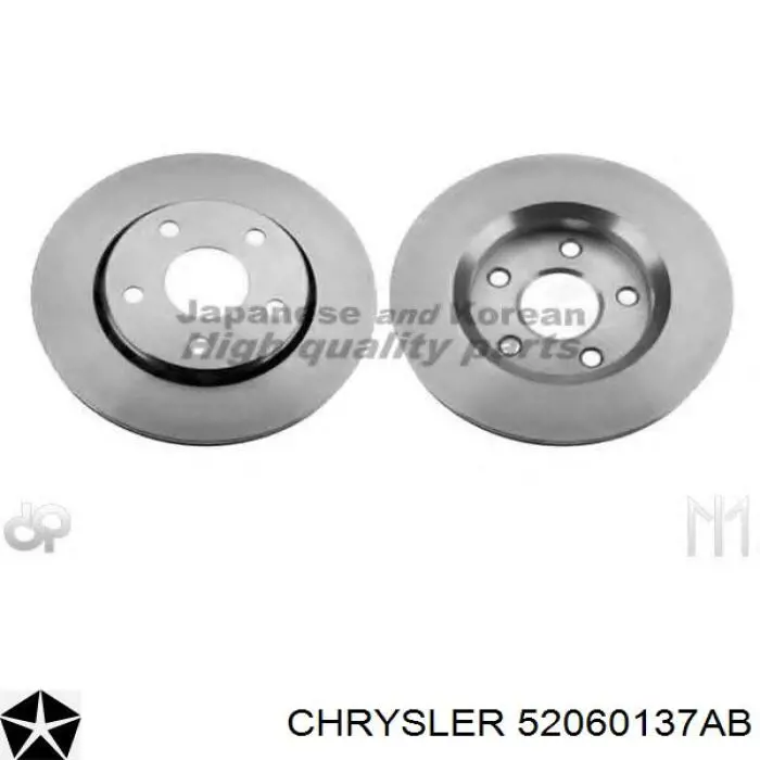 Disco do freio dianteiro 52060137AB Chrysler