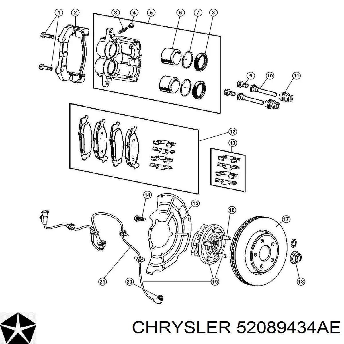 Cubo dianteiro Chrysler 52089434AE preço, a partir de 114,09 USD