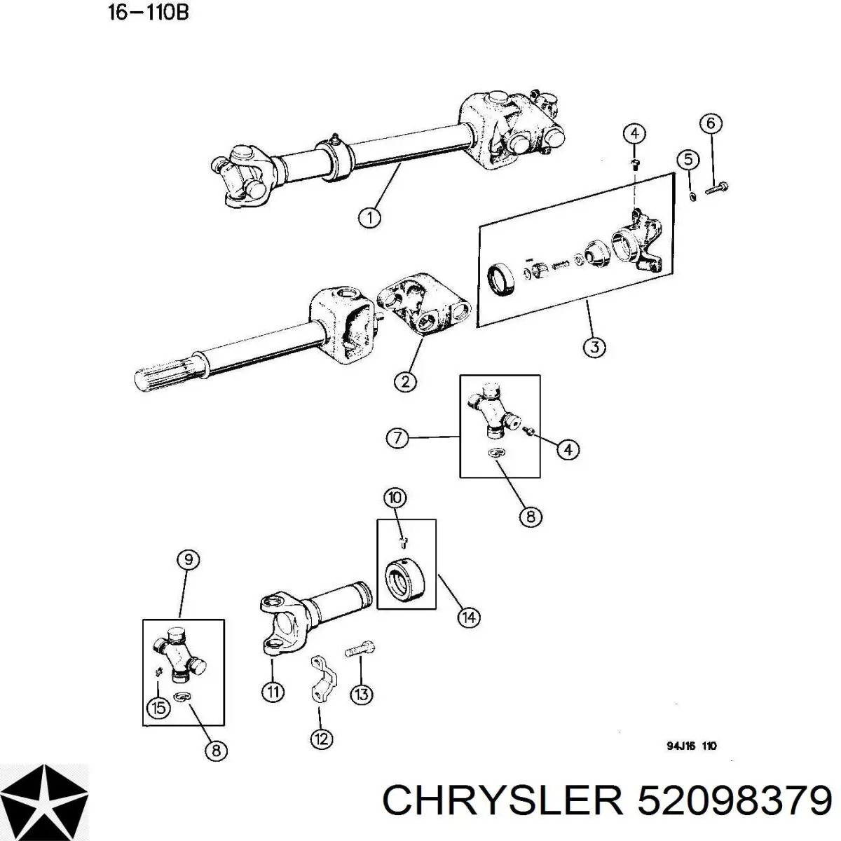 Compre 52098379 Chrysler Junta universal até o eixo dianteiro